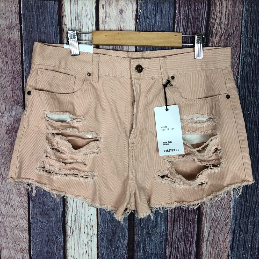 New Forever 21 Pale Pink High Rise Jean Shorts 30